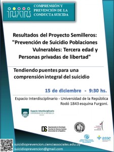  Presentación de Resultados del Proyecto Semilleros: Prevención de Suicidio en Poblaciones Vulnerables: Tercera Edad y PPL.